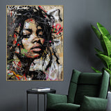 City Muse Street Queen Graffiti Cotton Canvas Wall Painting