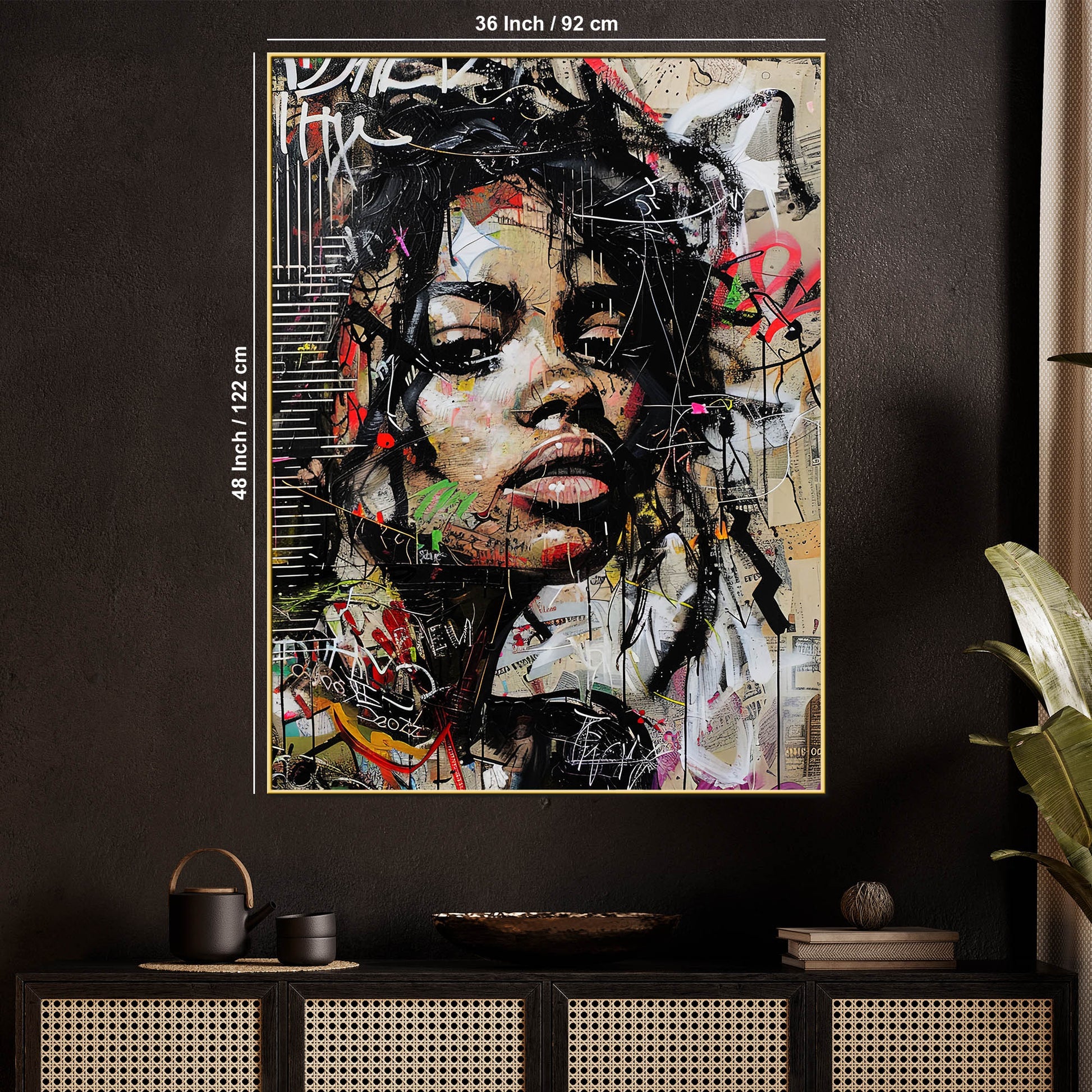 City Muse Street Queen Graffiti Cotton Canvas Wall Painting