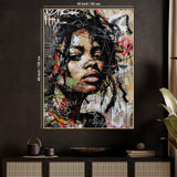 City Muse Street Queen Graffiti Cotton Canvas Wall Painting