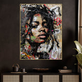City Muse Street Queen Graffiti Cotton Canvas Wall Painting