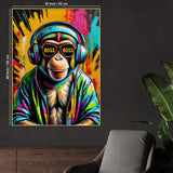 Color Abstract Chimp The Boss Cotton Canvas Wall Painting