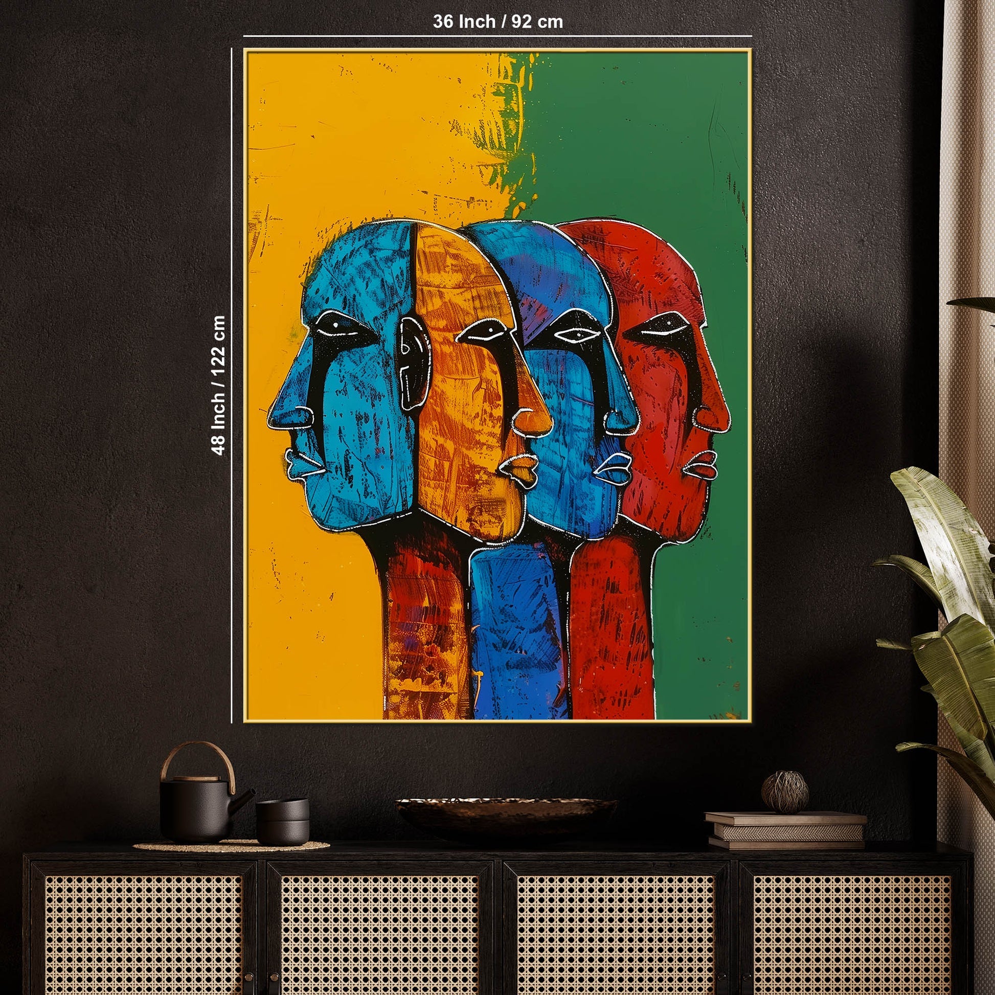 Colourfull Trio of Minds American Cotton Canvas Wall Painting