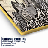 Cosmic City Silhouettes At Dawn Cotton Canvas Wall Painting