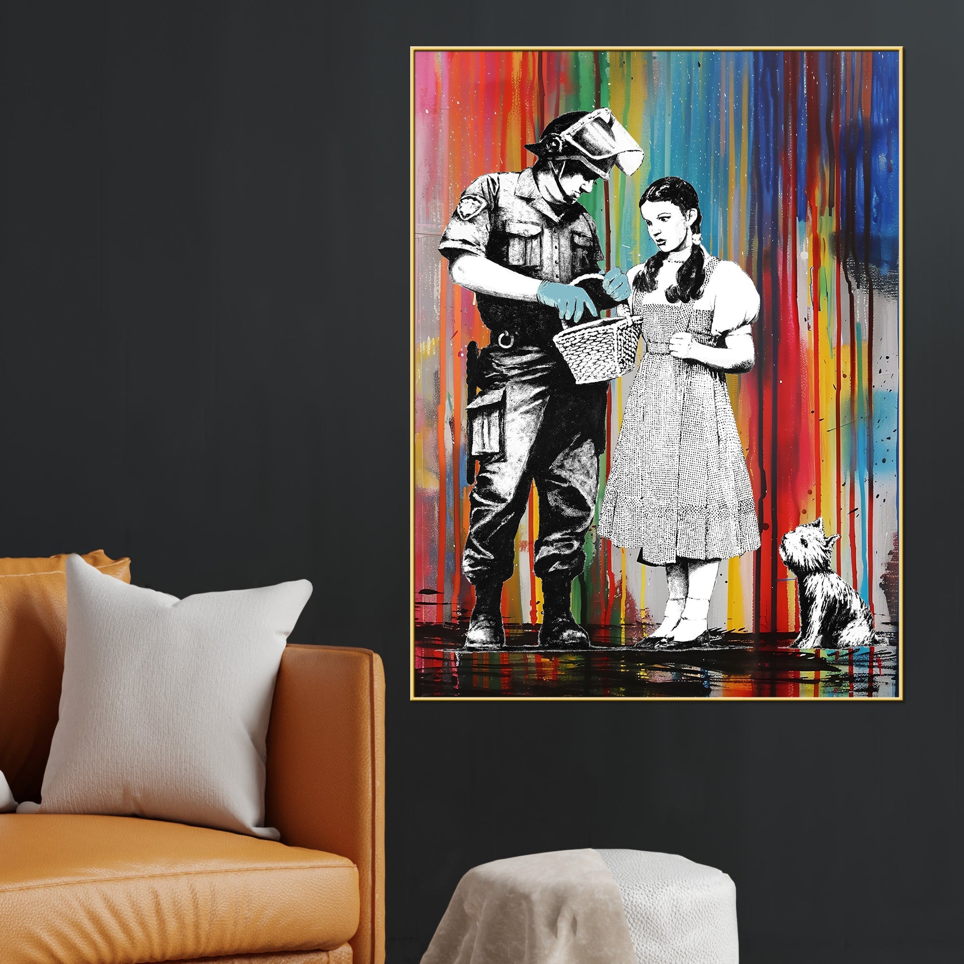Death Nyc Rainbow Backdrop Pop Art Cotton Canvas Wall Painting