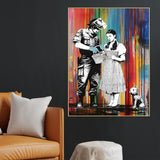 Death Nyc Rainbow Backdrop Pop Art Cotton Canvas Wall Painting