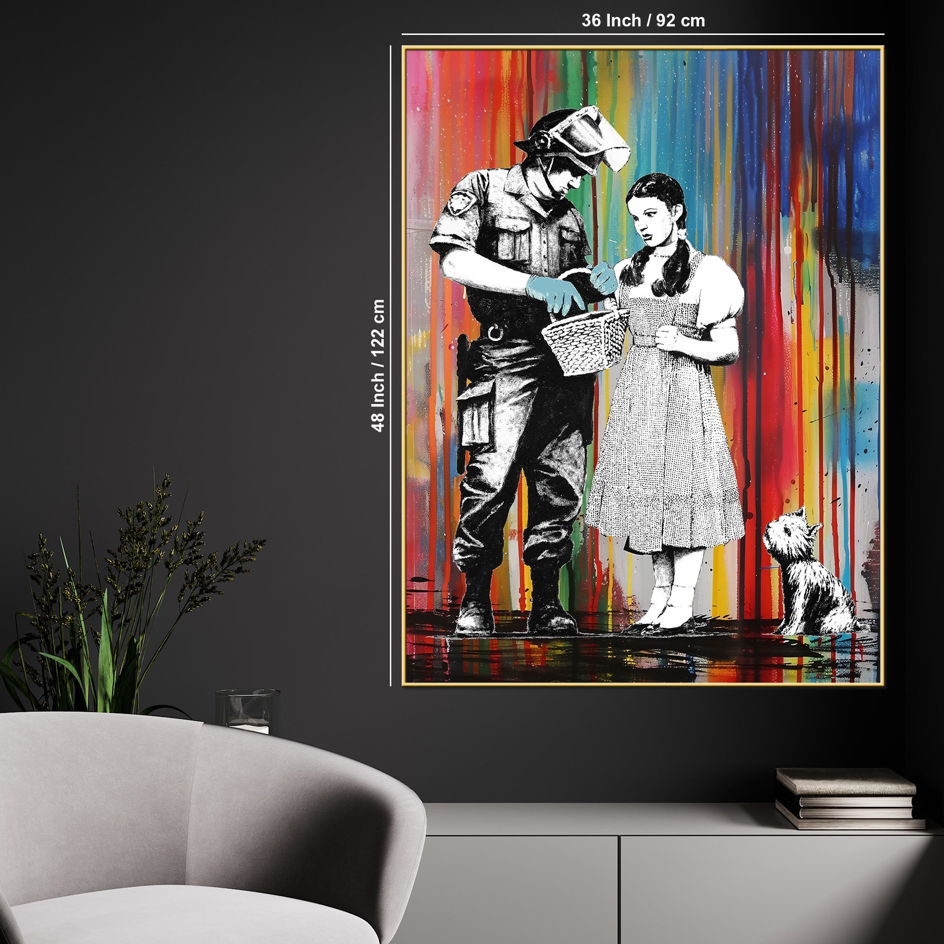 Death Nyc Rainbow Backdrop Pop Art Cotton Canvas Wall Painting