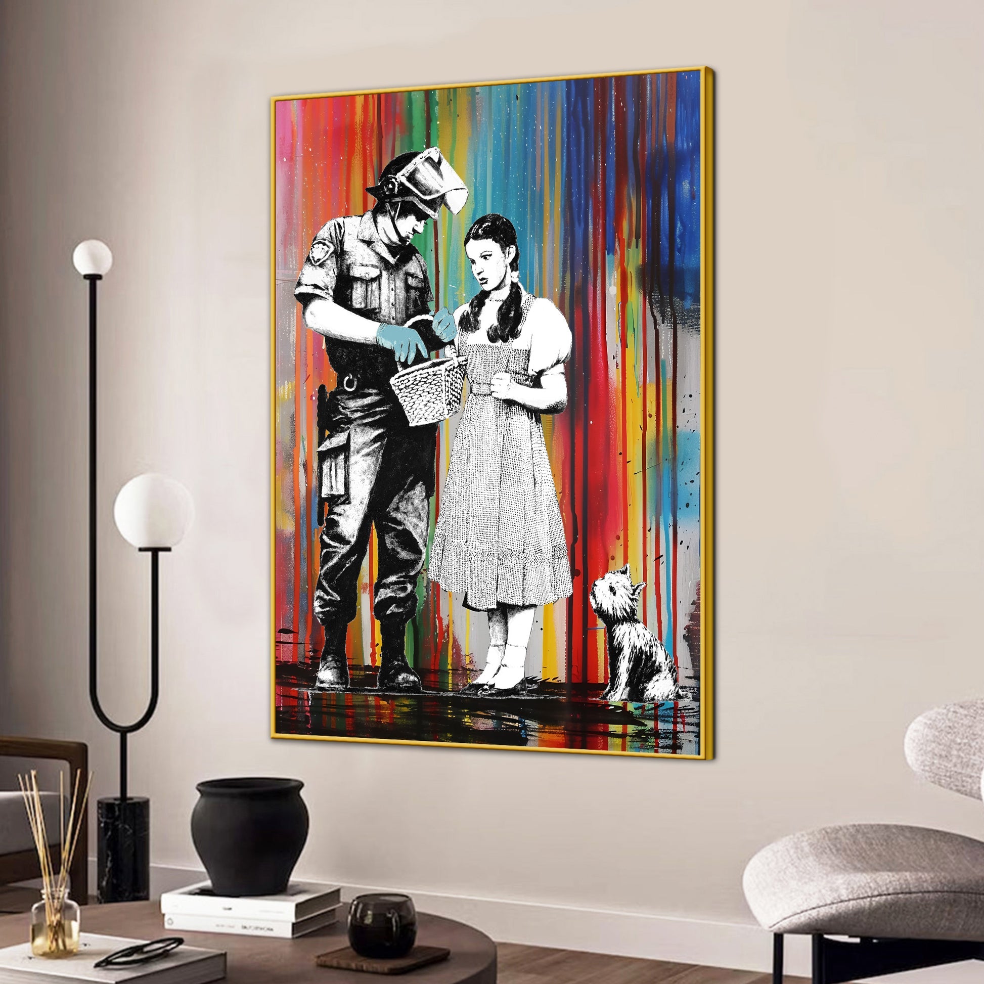 Death Nyc Rainbow Backdrop Pop Art Cotton Canvas Wall Painting