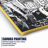 Drawn NYC Street At Night Urban Legend Cotton Canvas Wall Painting