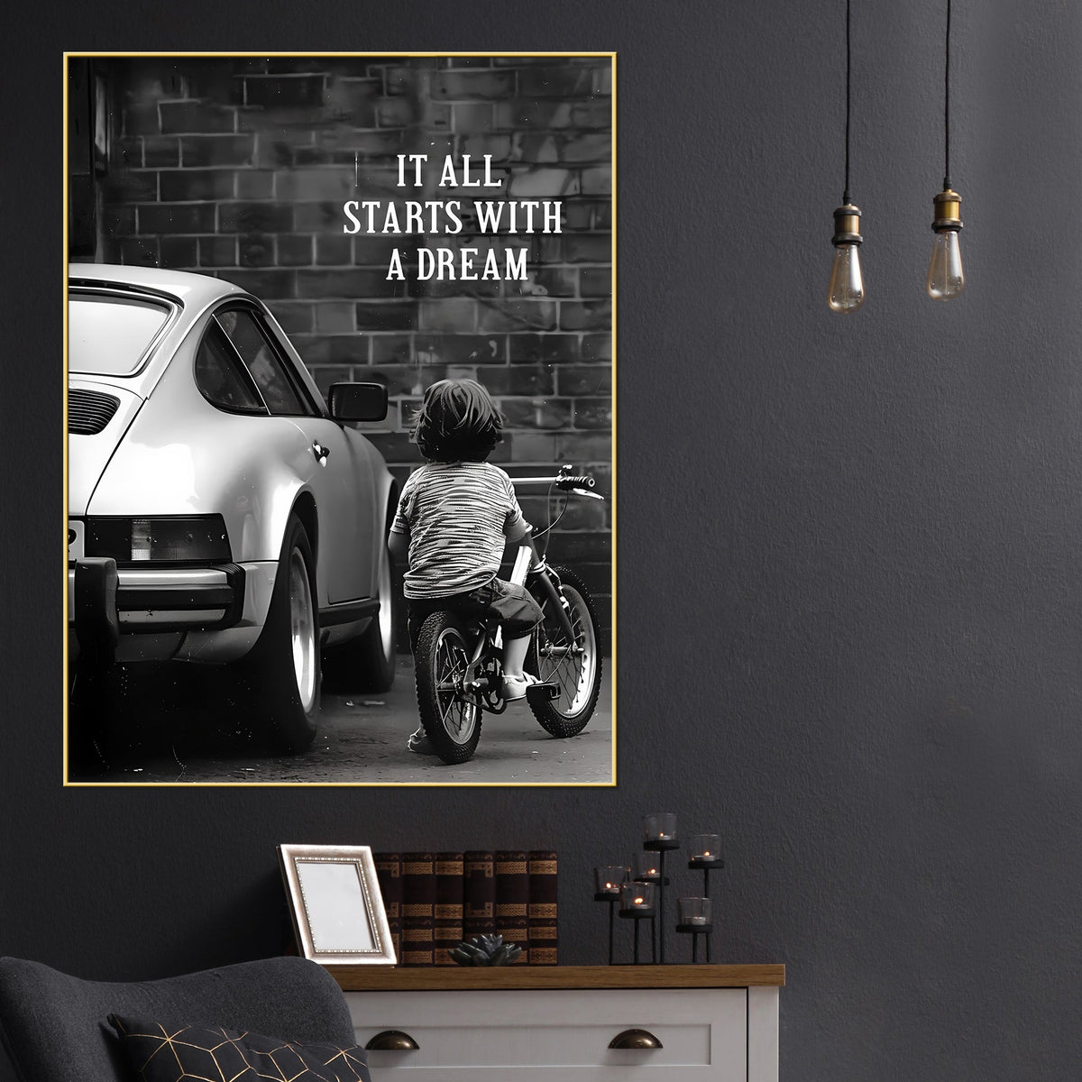 Dream Of Kid Inspirational Cotton Canvas Wall Painting