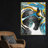 Elegant Hair Of The Black Unicorn Modern Cotton Canvas Wall Painting