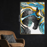 Elegant Hair Of The Black Unicorn Modern Cotton Canvas Wall Painting