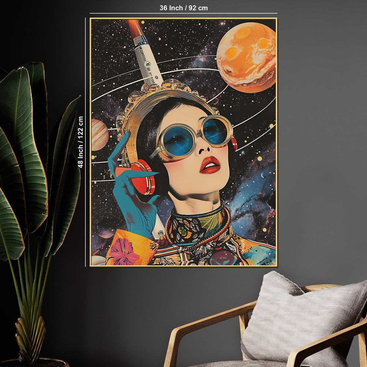Enjoy Your Endless World Retro Futuristic Cotton Canvas Wall Painting