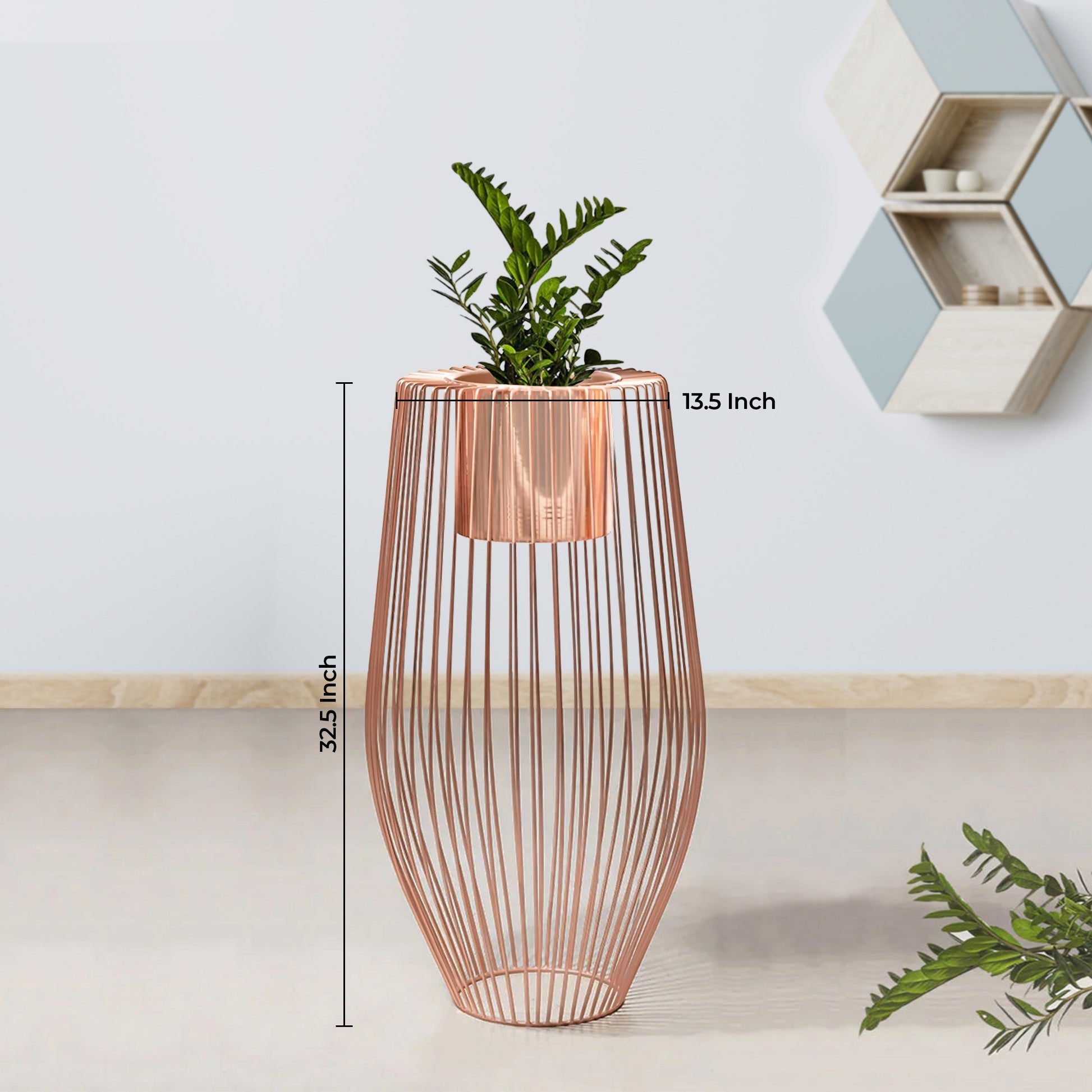 Euphoric Earth Ross Gold Stand & Ross Gold Finish Pot - Large Size Pla
