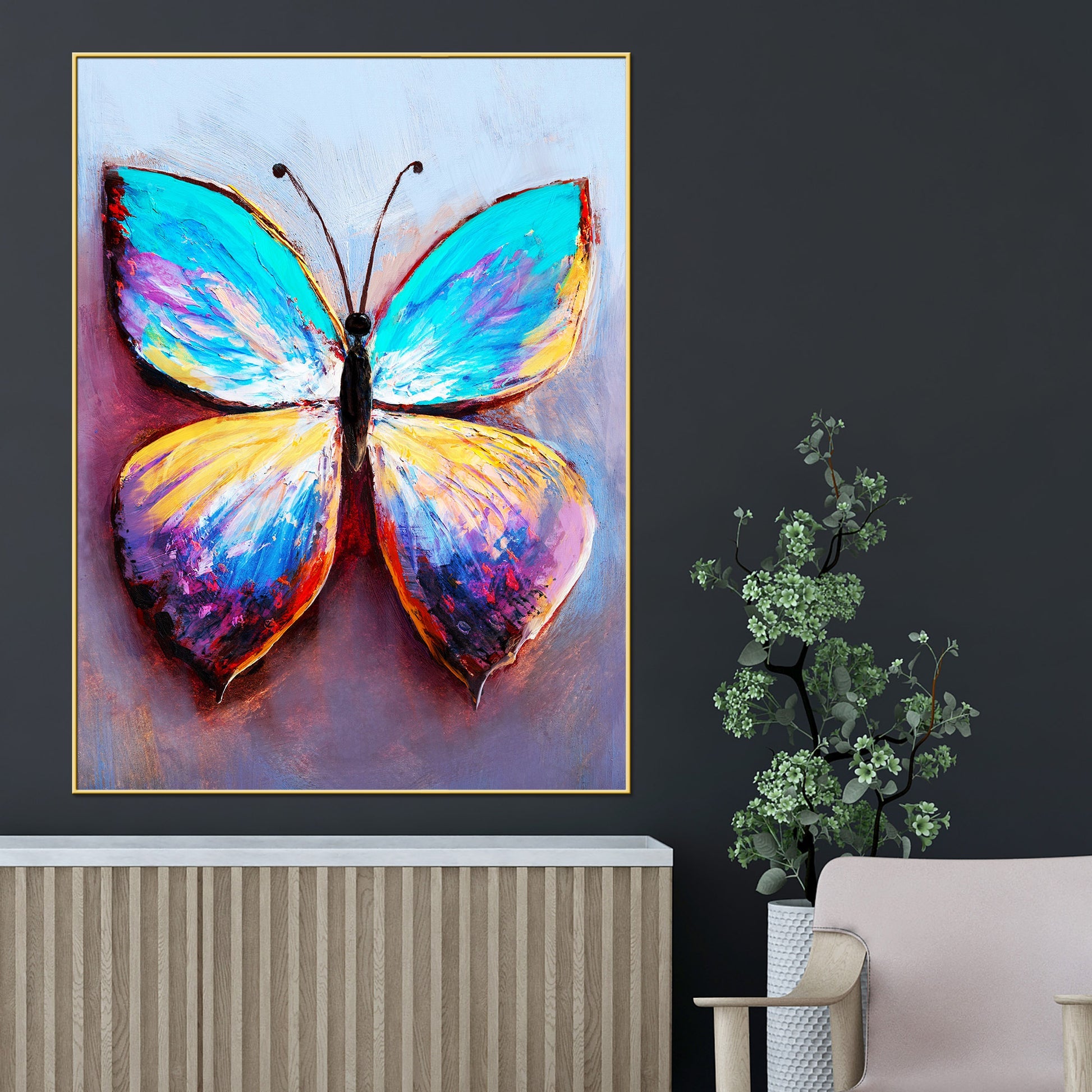 Float In The Sky Butterfly Bliss Cotton Canvas Wall Painting