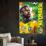 Football is Life Neymar Jr Pop Art Cotton Canvas Wall Painting
