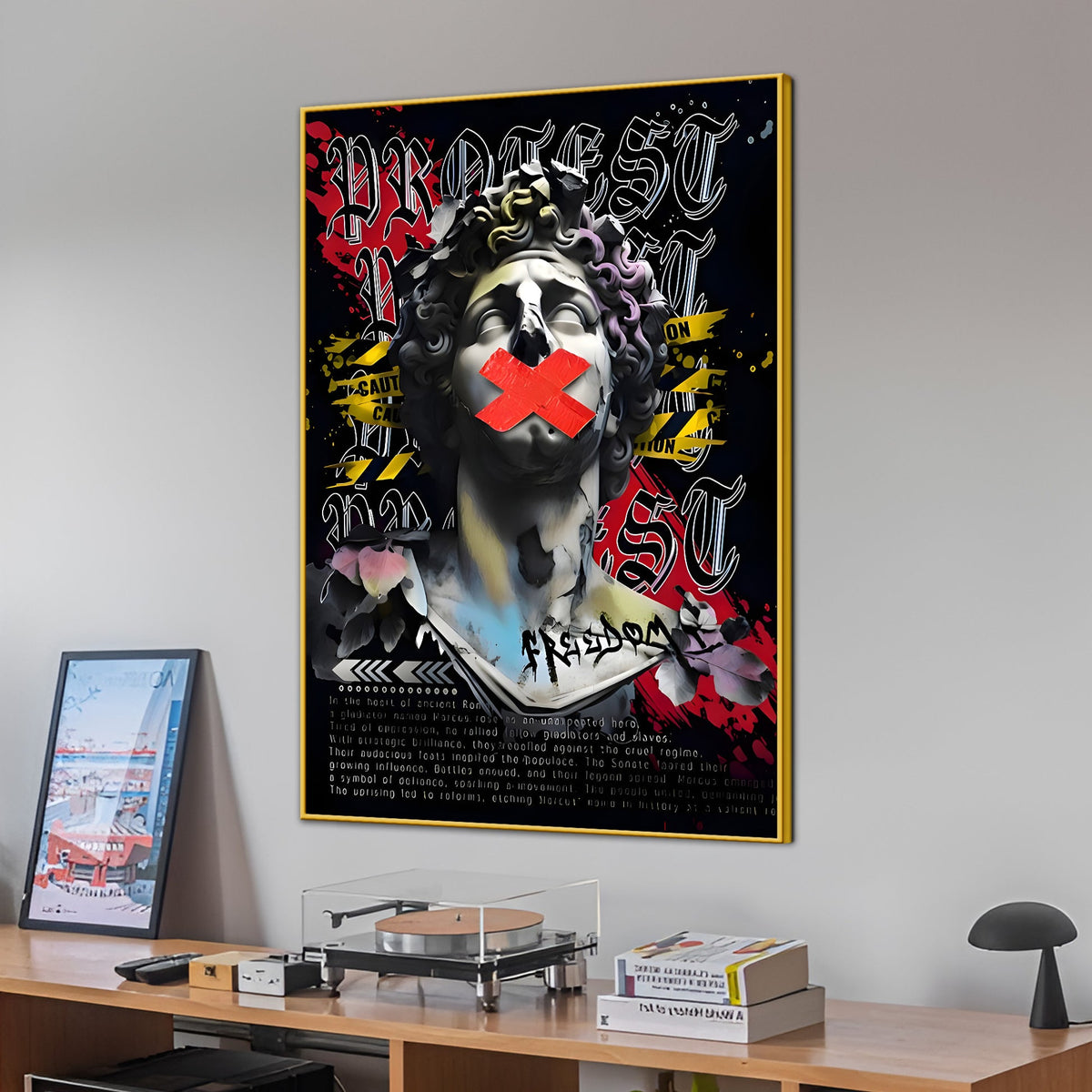 Freedom Of Speech By Augustus Pop Art Cotton Canvas Wall Painting