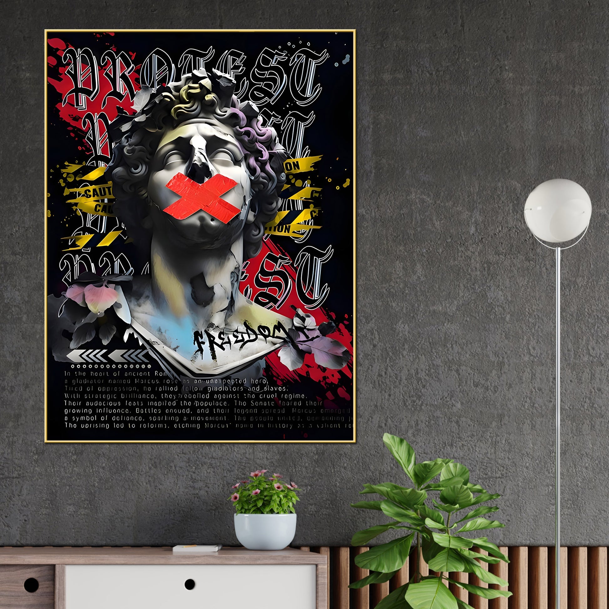 Freedom Of Speech By Augustus Pop Art Cotton Canvas Wall Painting