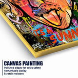 Funky Albert Einstein Pop Art Cotton Canvas Wall Painting