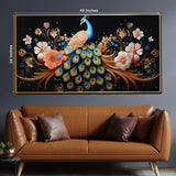 Garden Of Peacock Beauty Framed Crystal Glass Painting