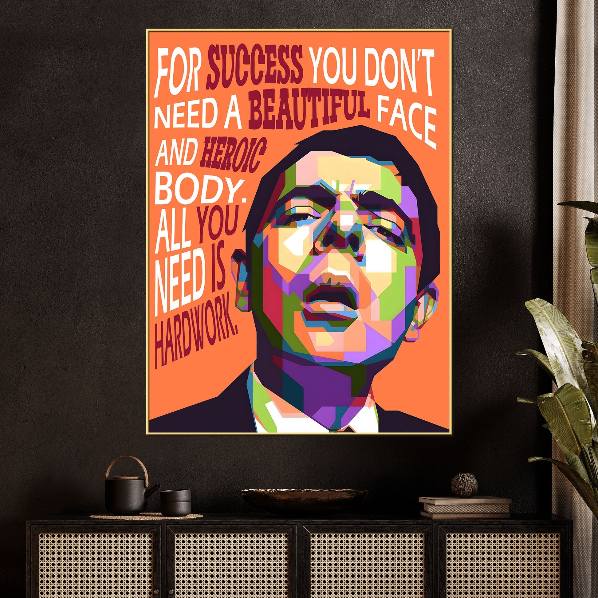 God Of Laughter Mr. Bean Cotton Canvas Wall Painting