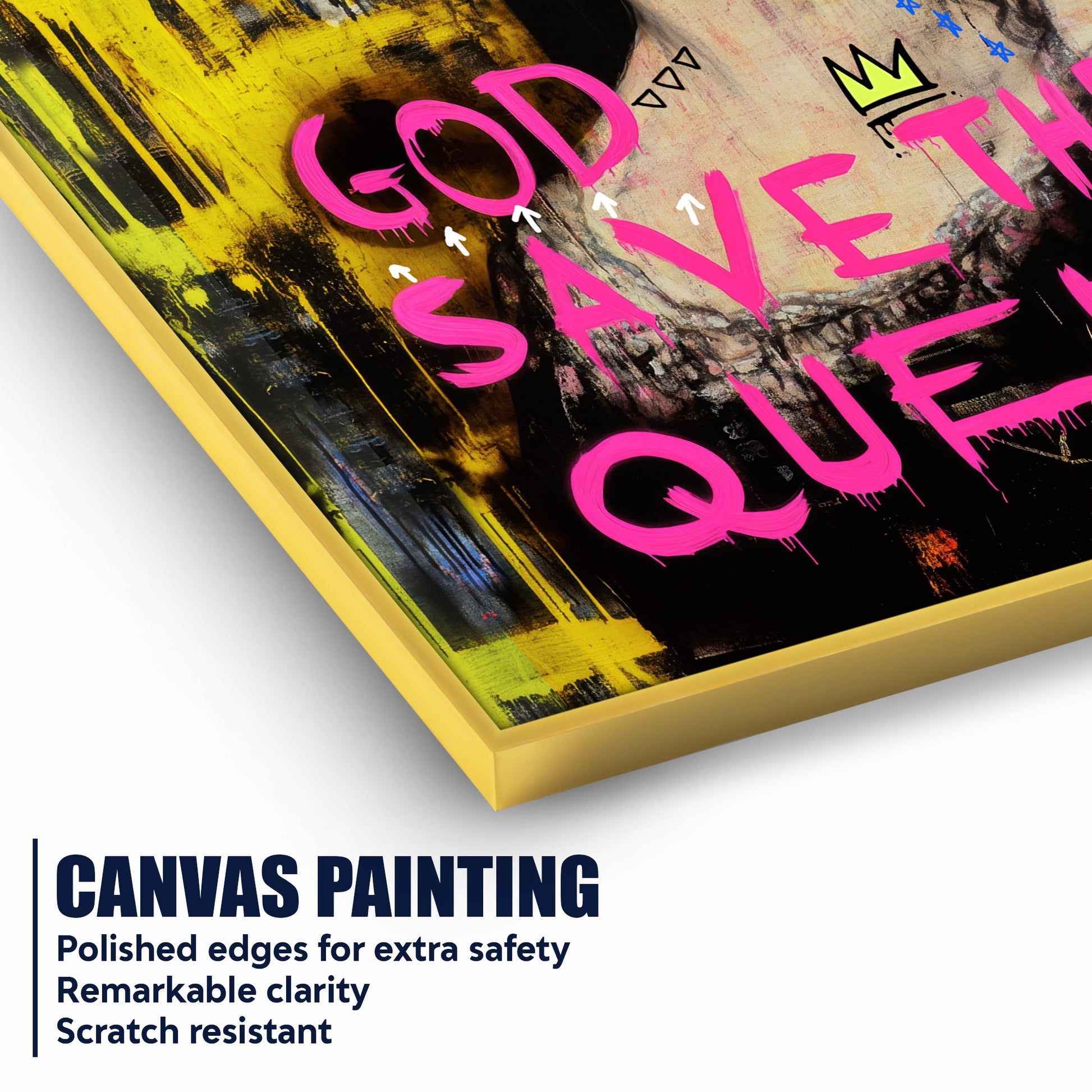 God Save the Queen Abstract Cotton Canvas Wall Painting