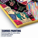 Gorgeous Afro Graffiti Queen Cotton Canvas Wall Painting