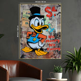 Greedy Donald Cartoon Cotton Canvas Wall Painting