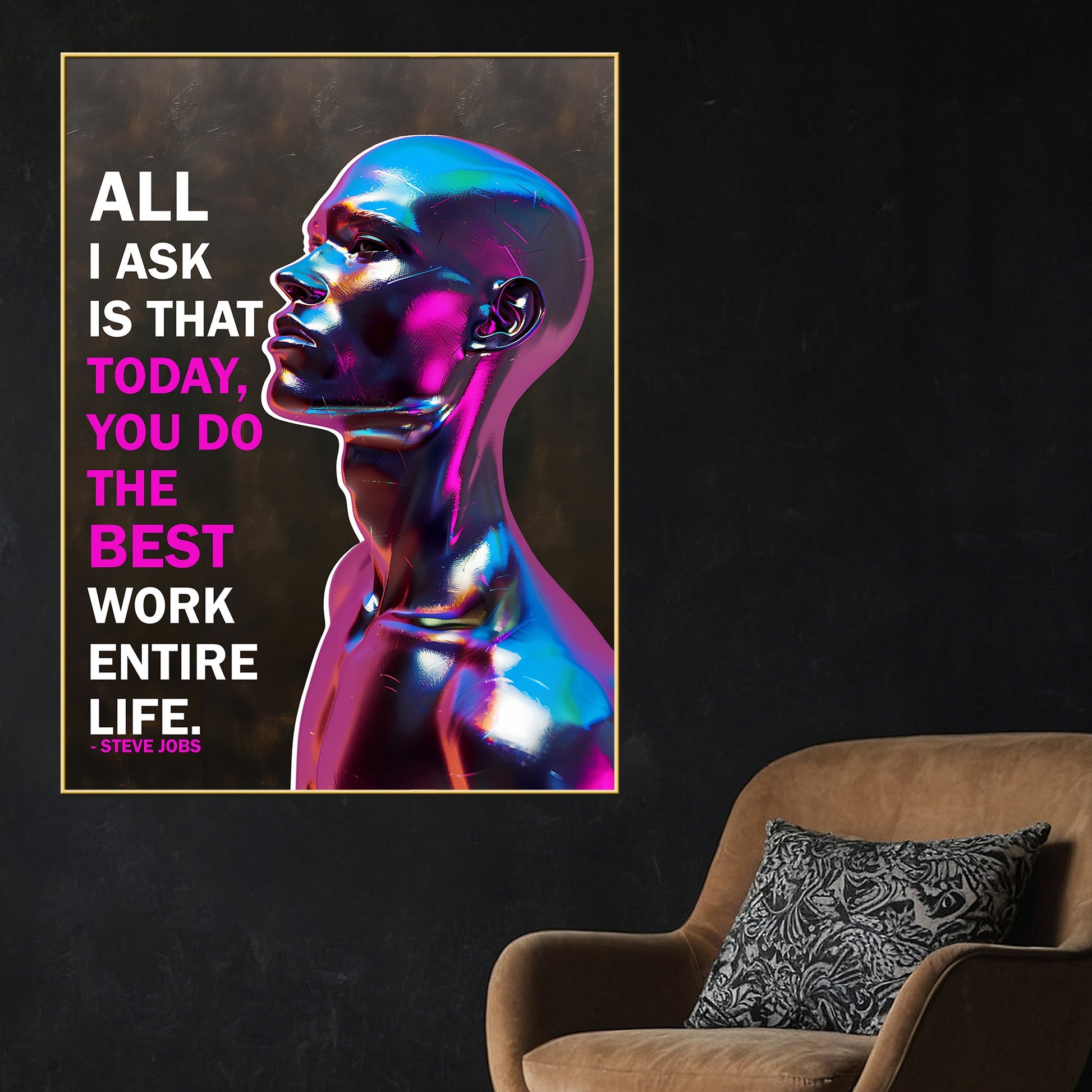 In The Memory Of Futuristic Steve Jobs Cotton Canvas Wall Painting