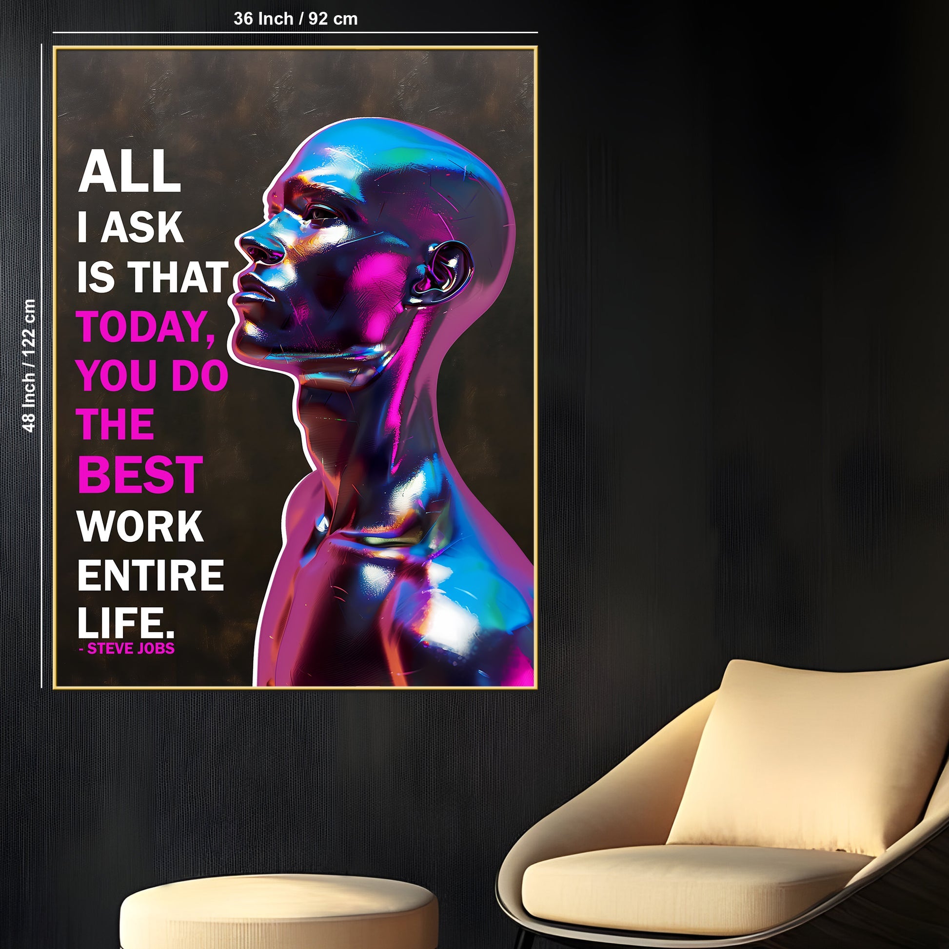 In The Memory Of Futuristic Steve Jobs Cotton Canvas Wall Painting