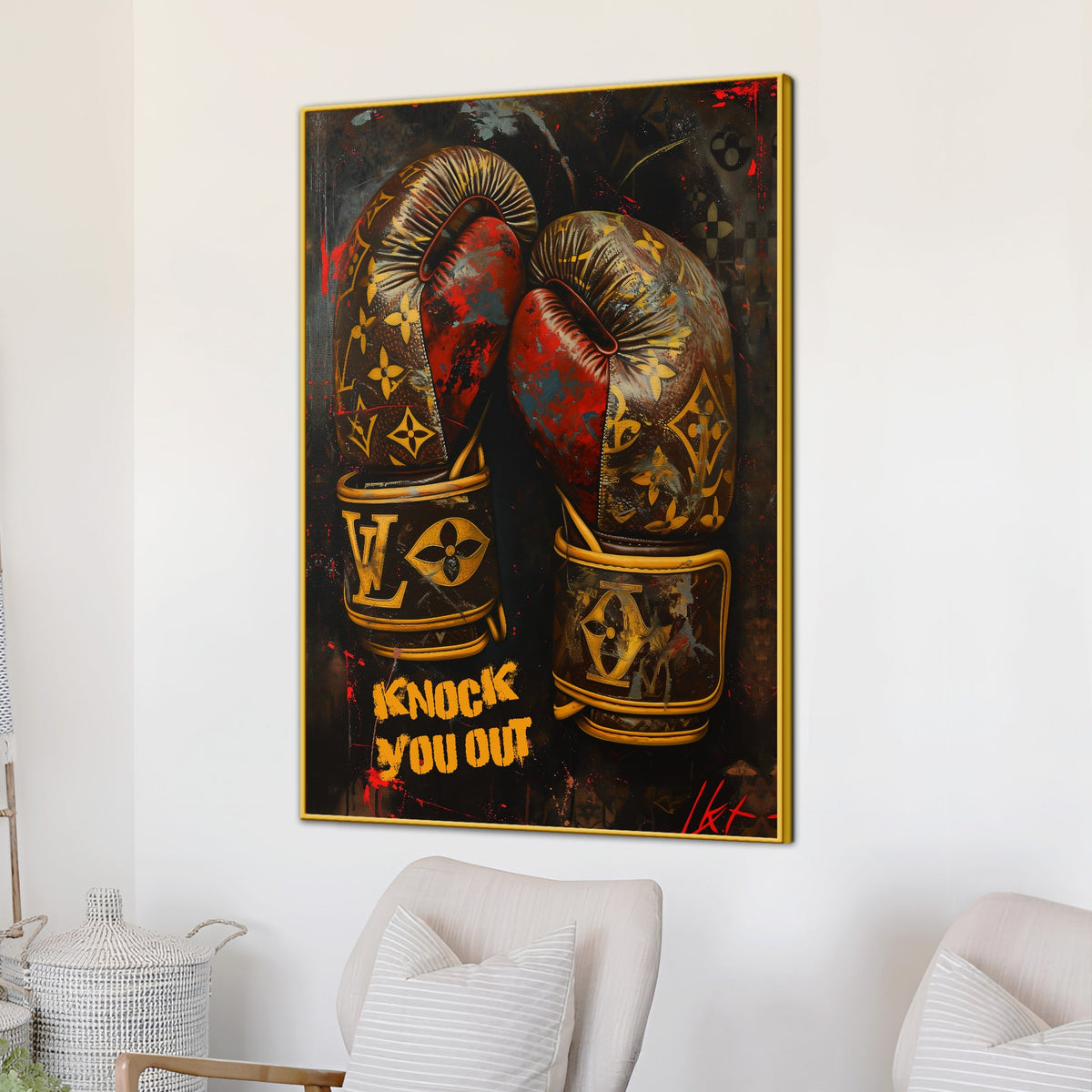 Indulgence Of Lv Gloves Knock Out Cotton Canvas Wall Painting