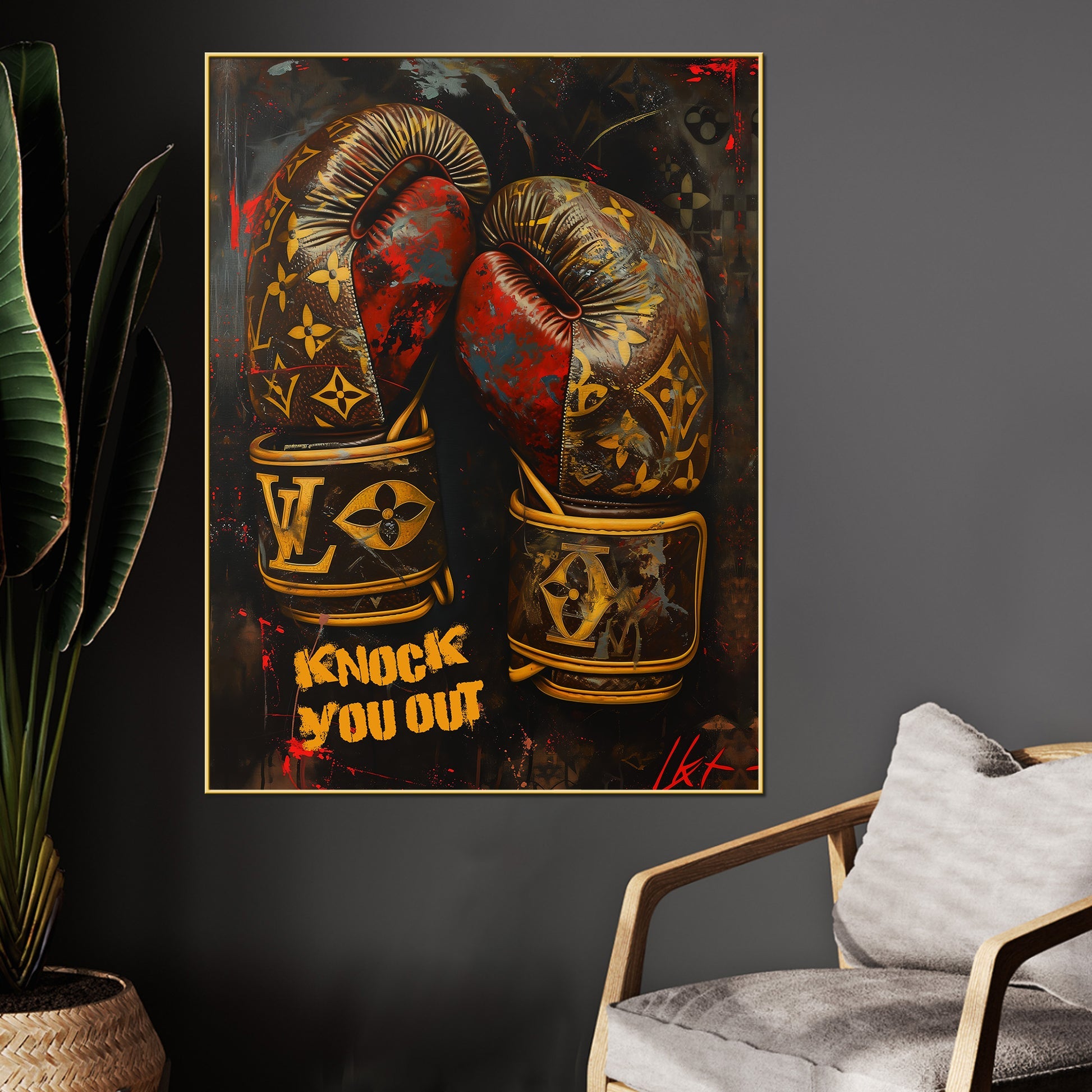 Indulgence Of Lv Gloves Knock Out Cotton Canvas Wall Painting