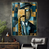 John William With His Magical Saxophone Abstract Cotton Canvas Wall Pa