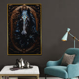 Knight Stallion Horse Framed Crystal Glass Painting