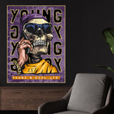 Live Young Live Free Skull Pop Art Cotton Canvas Wall Painting