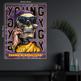 Live Young Live Free Skull Pop Art Cotton Canvas Wall Painting