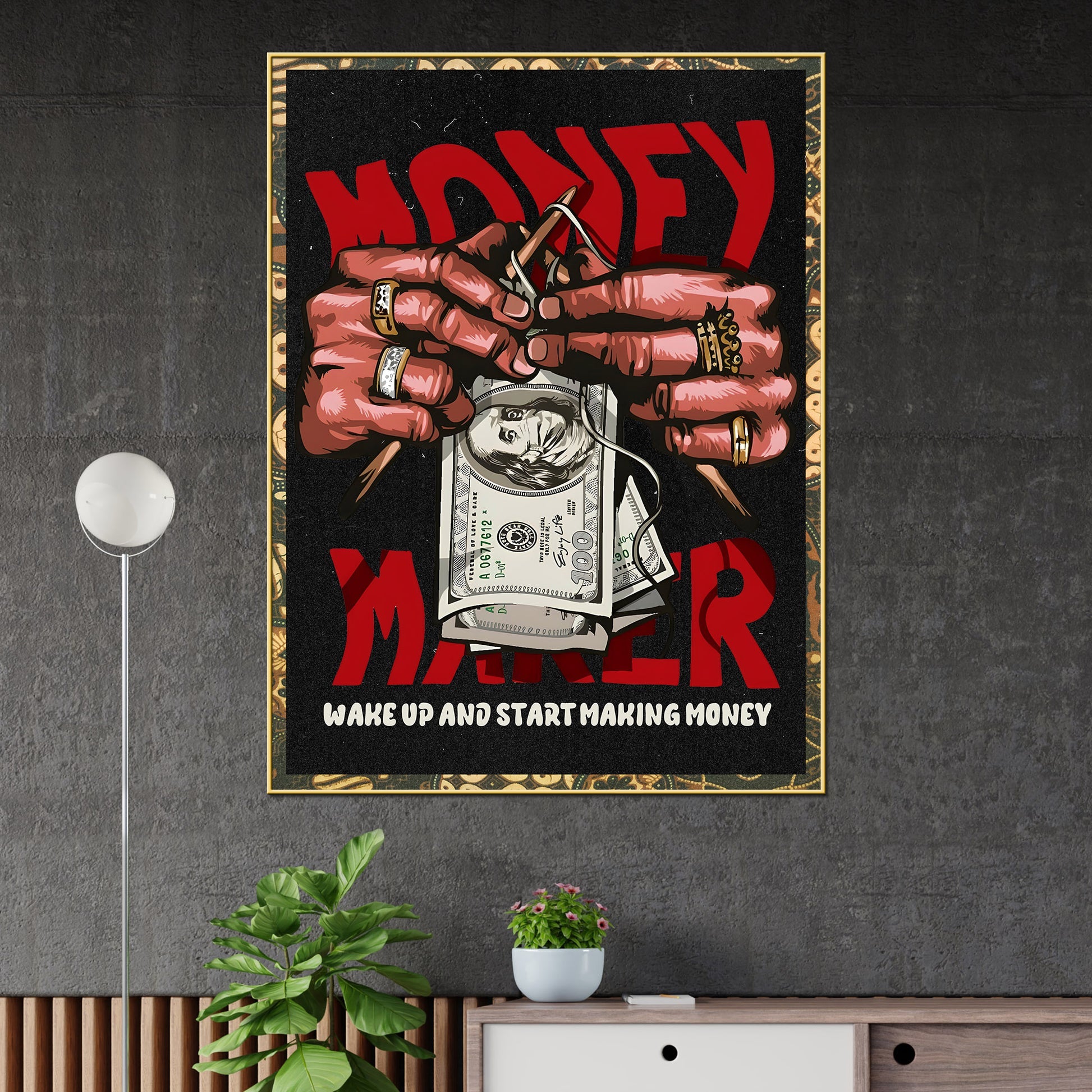 Make Your Own Money Graffiti Art Cotton Canvas Wall Painting
