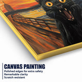 Munch The Scream Cat Van Gogh Vibes Cotton Canvas Wall Painting