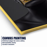Mystique Face with Golden Newspaper Cotton Canvas Wall Painting