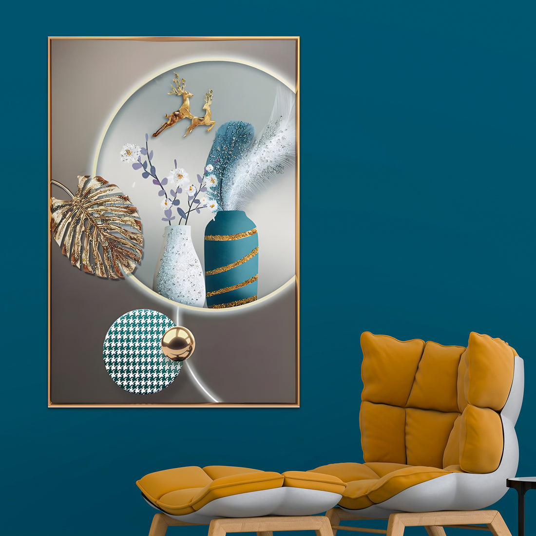 Natures Beauty Framed Crystal Glass Painting
