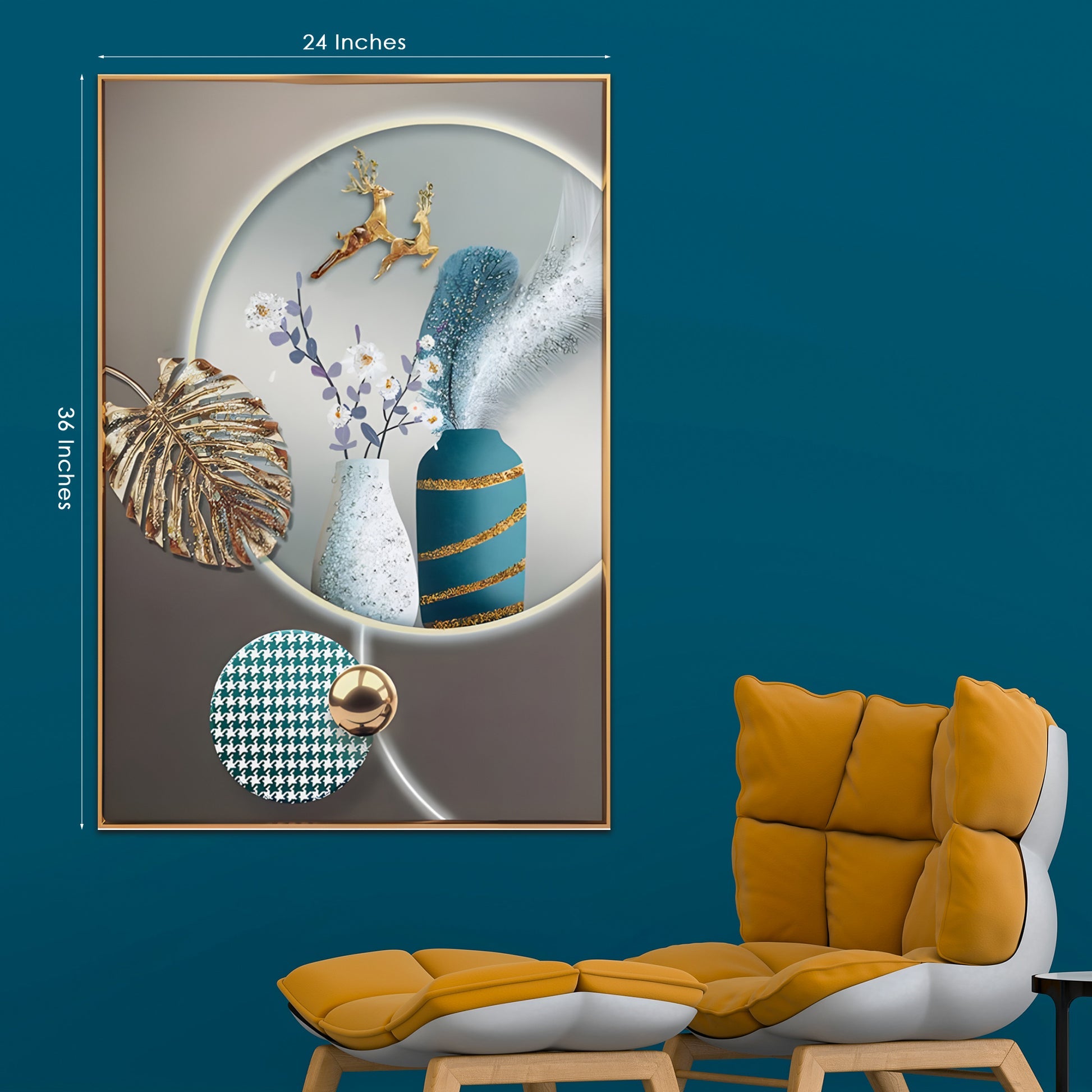 Natures Beauty Framed Crystal Glass Painting