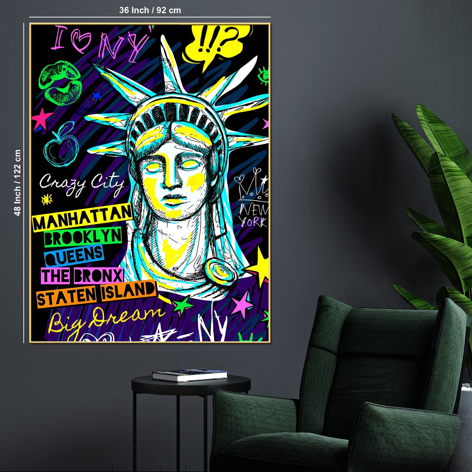 New York Dreamscape Graffiti Goddess Cotton Canvas Wall Painting