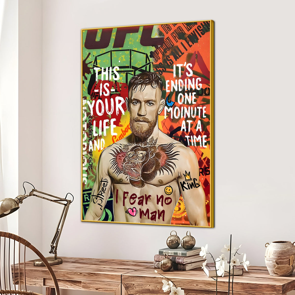 Notorious Fighter Of The Ring Conor Mcgregor Cotton Canvas Wall Painti