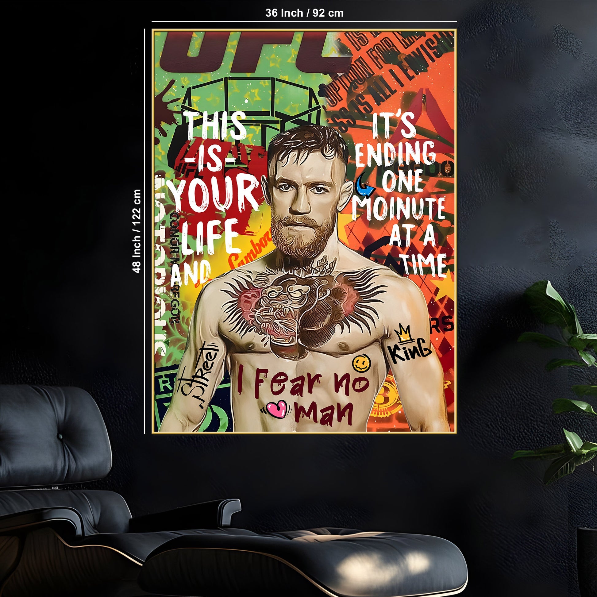 Notorious Fighter Of The Ring Conor Mcgregor Cotton Canvas Wall Painti