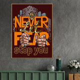 Only Action Overcome The Fear Motivational Cotton Canvas Wall Painting