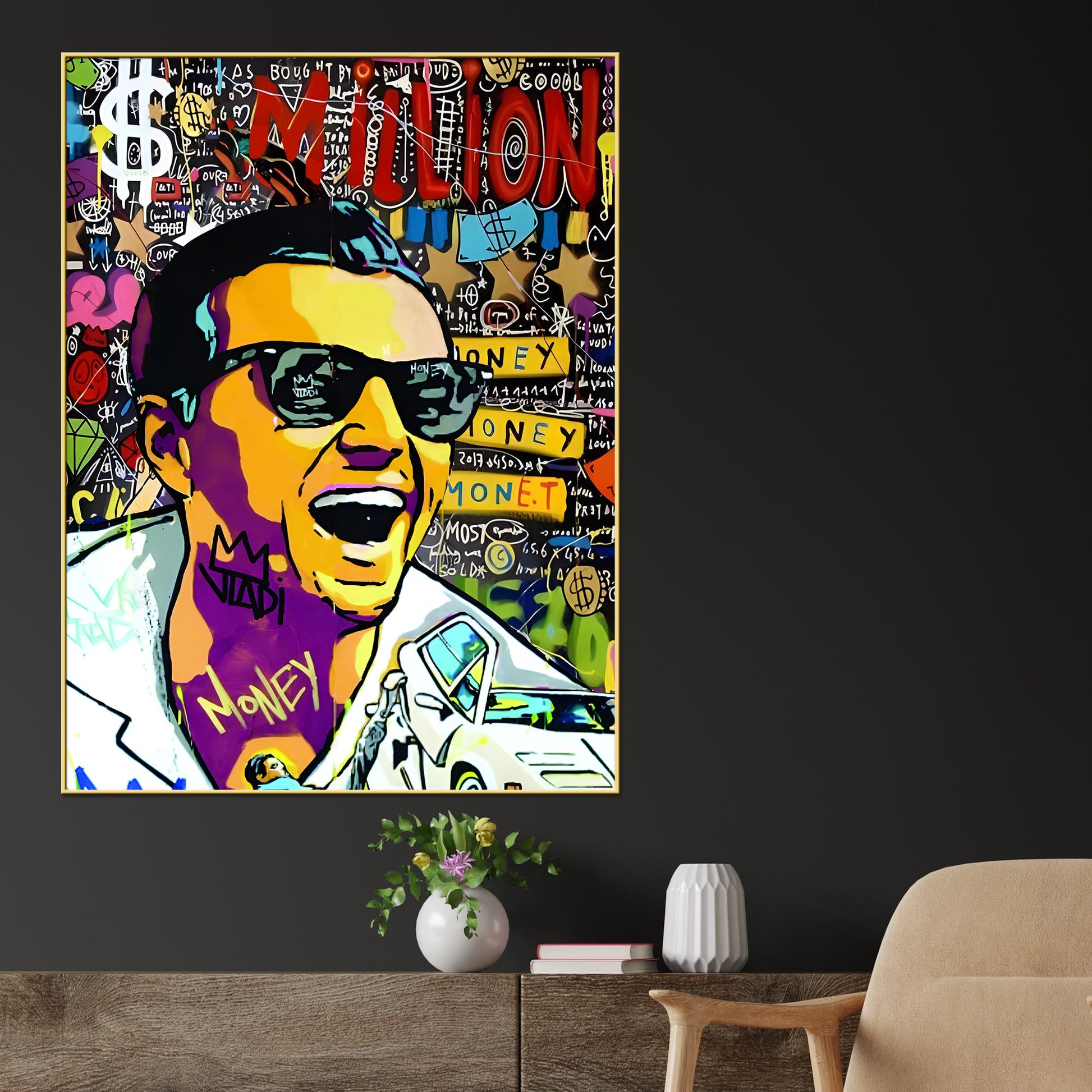 Panny Saved Is Panny Earned Pop Art Cotton Canvas Wall Painting