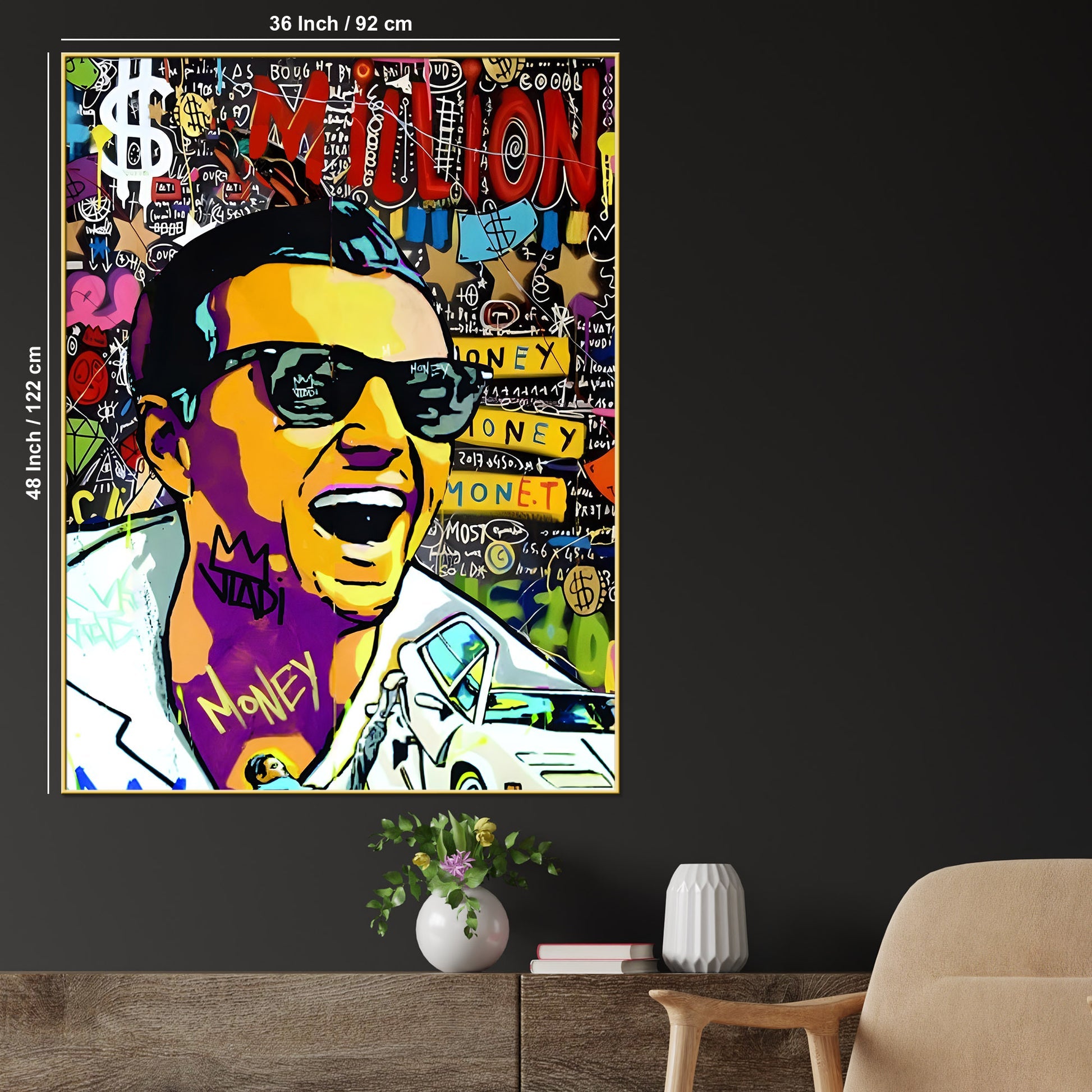 Panny Saved Is Panny Earned Pop Art Cotton Canvas Wall Painting