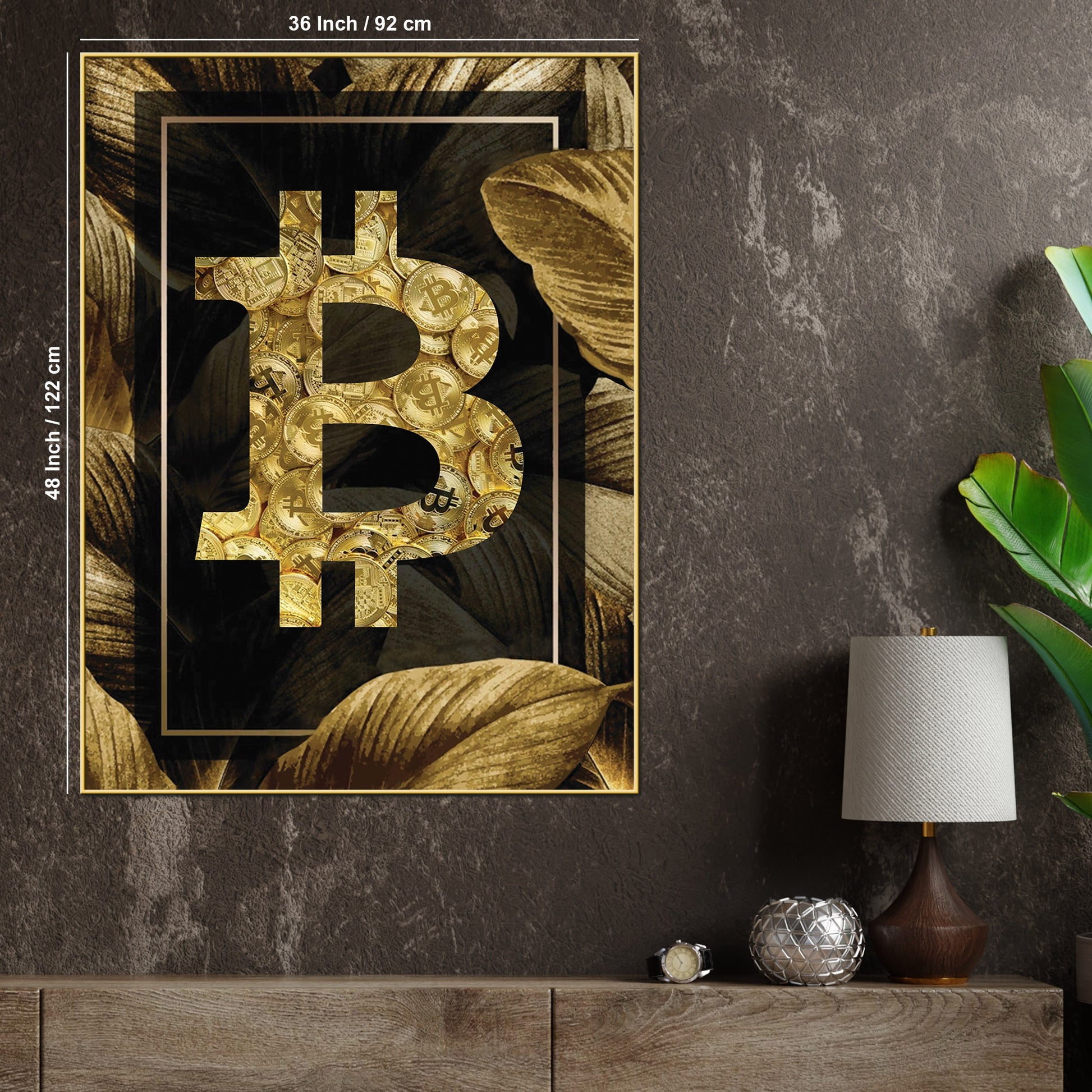Power Of Bitcoin Luxury Crypto Sign Cotton Canvas Wall Painting