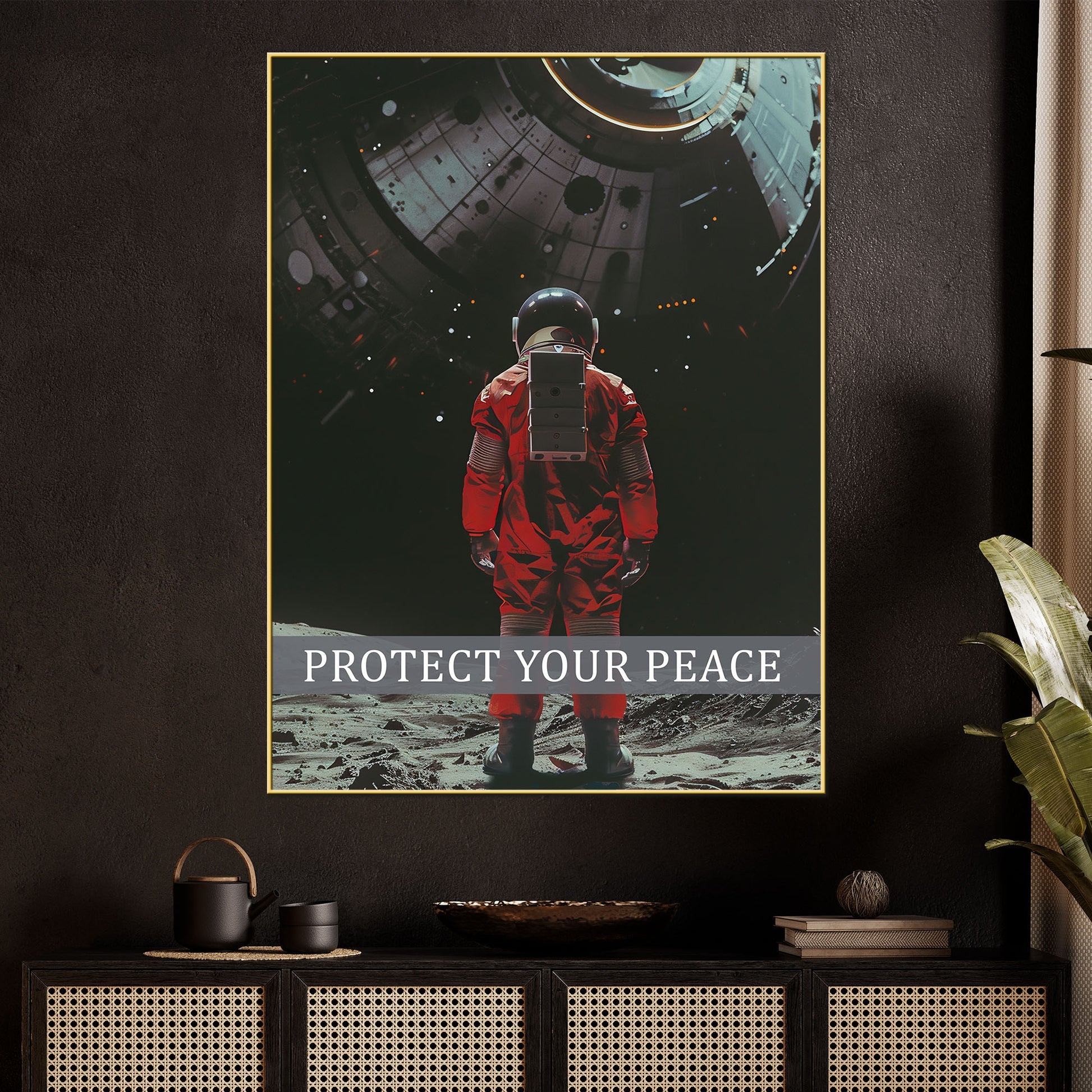Protect Your Peace Space Art Cotton Canvas Wall Painting