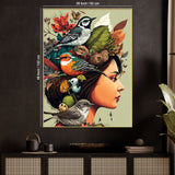 Queen Of The Birds Cotton Canvas Wall Painting