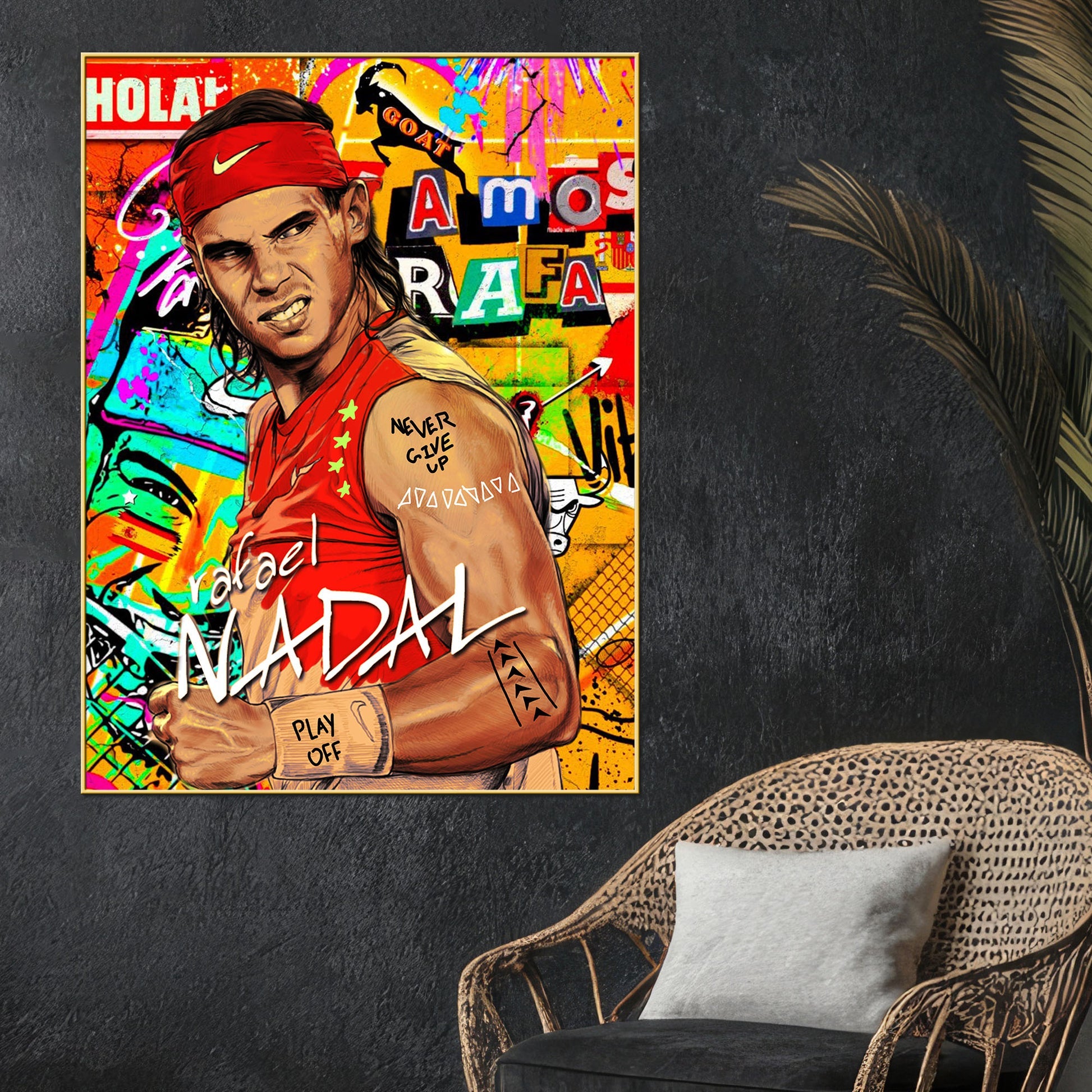Rafael Nandal World's No.1 Pop Art Cotton Canvas Wall Painting